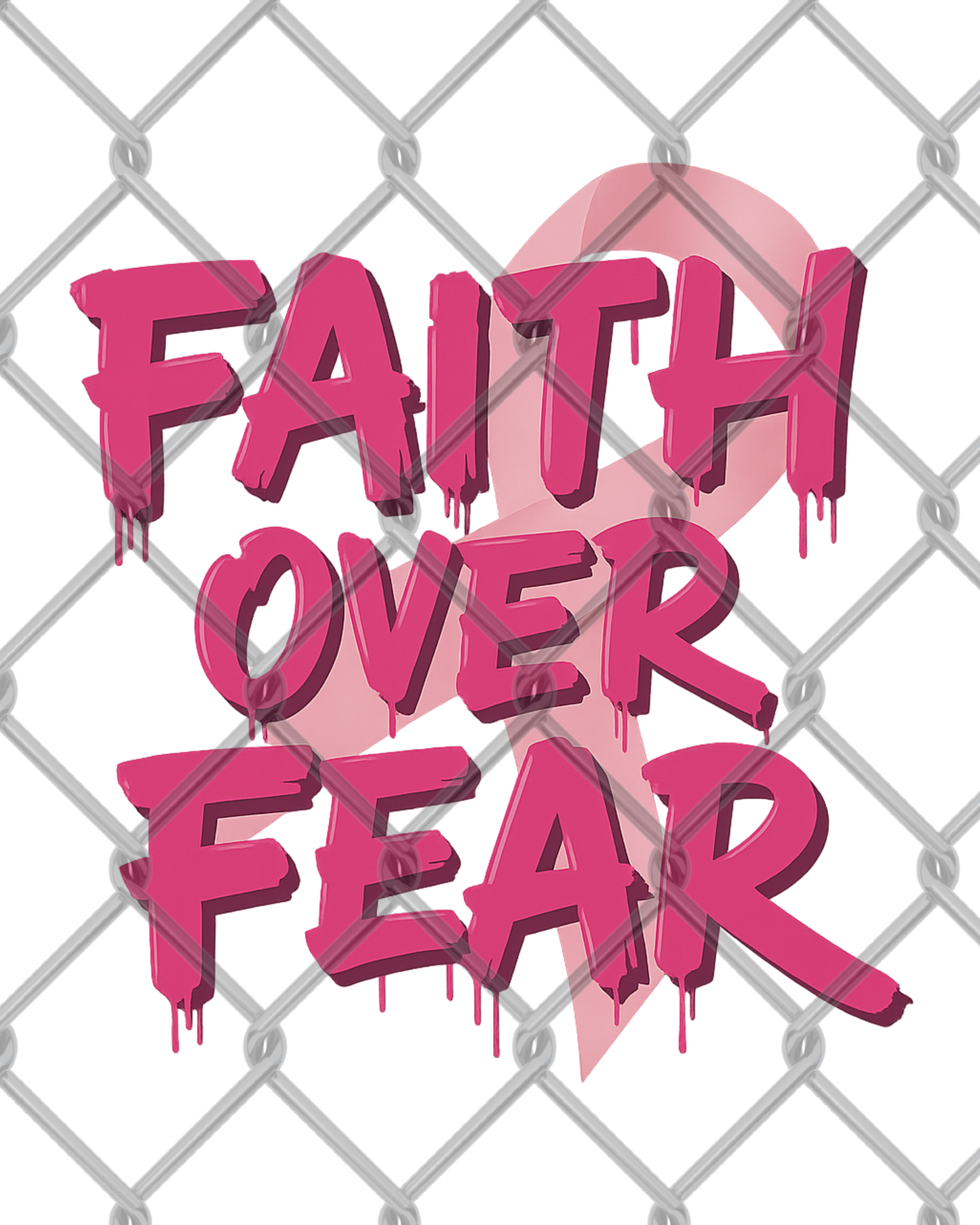 Faith Over Fear – Breast Cancer Awareness PNG Download