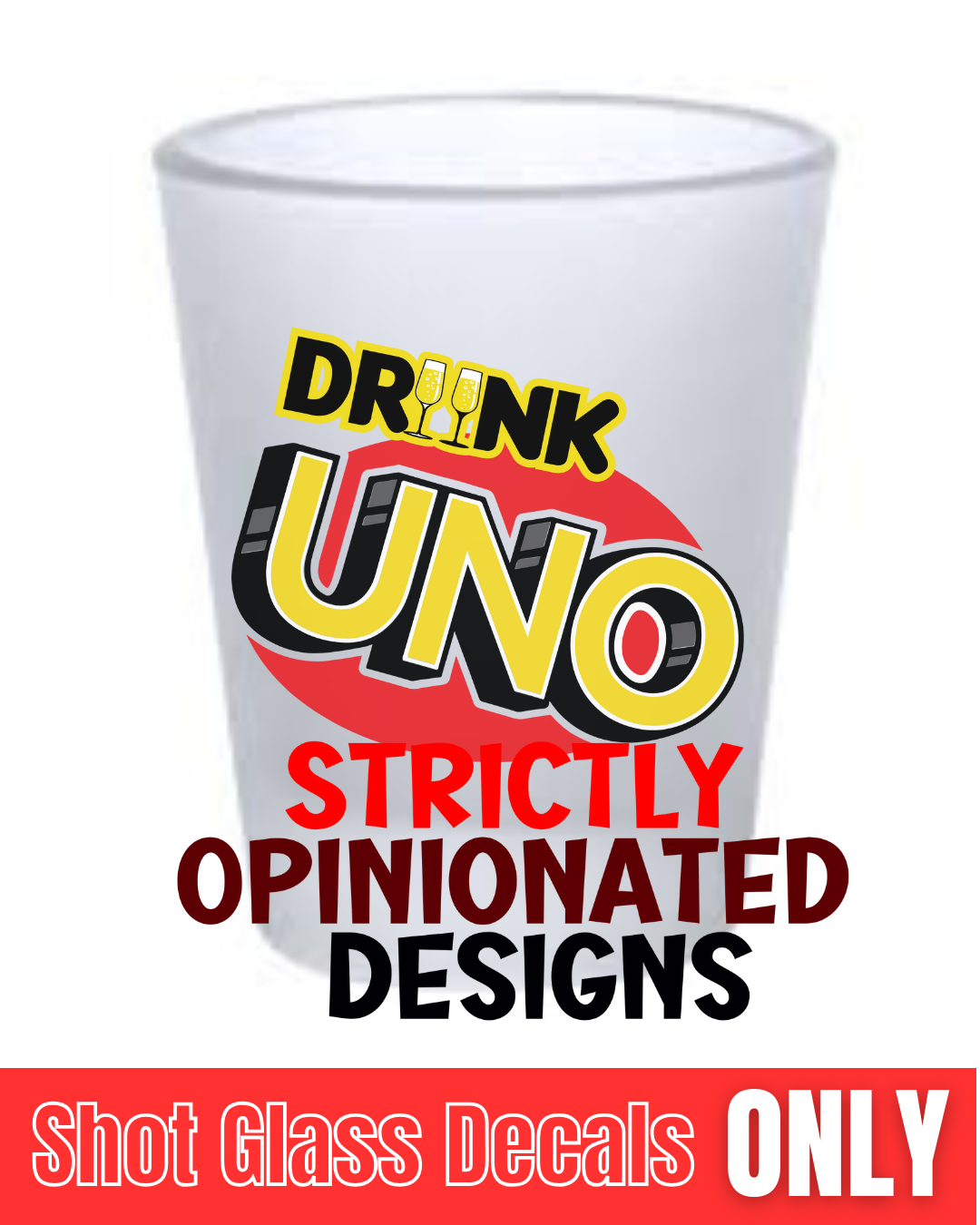 2" Drunken Uno UV DTF DECAL