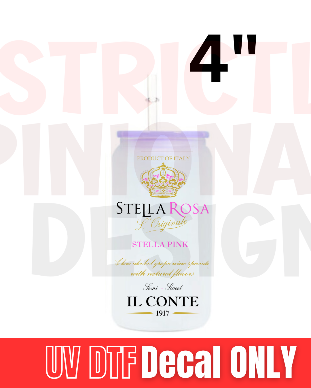 4" Stella Rose Novelty wine Decals