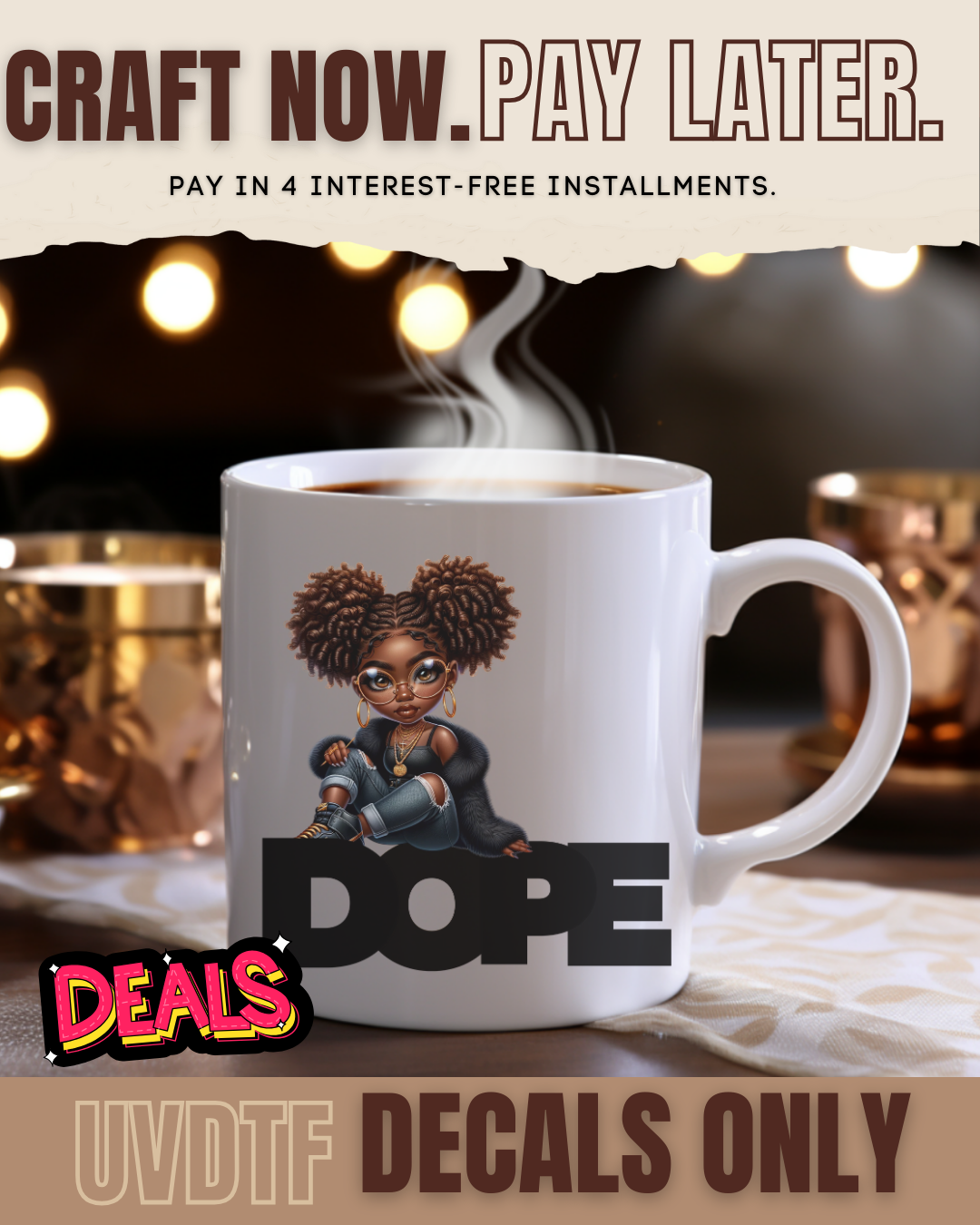 ππΎββοΈ "Dope" UV DTF Decal β $0.40 Each
