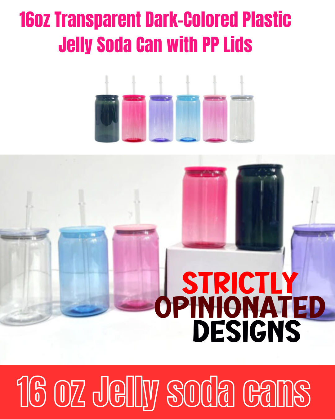 16 Oz Jelly Plastic Soda cans
