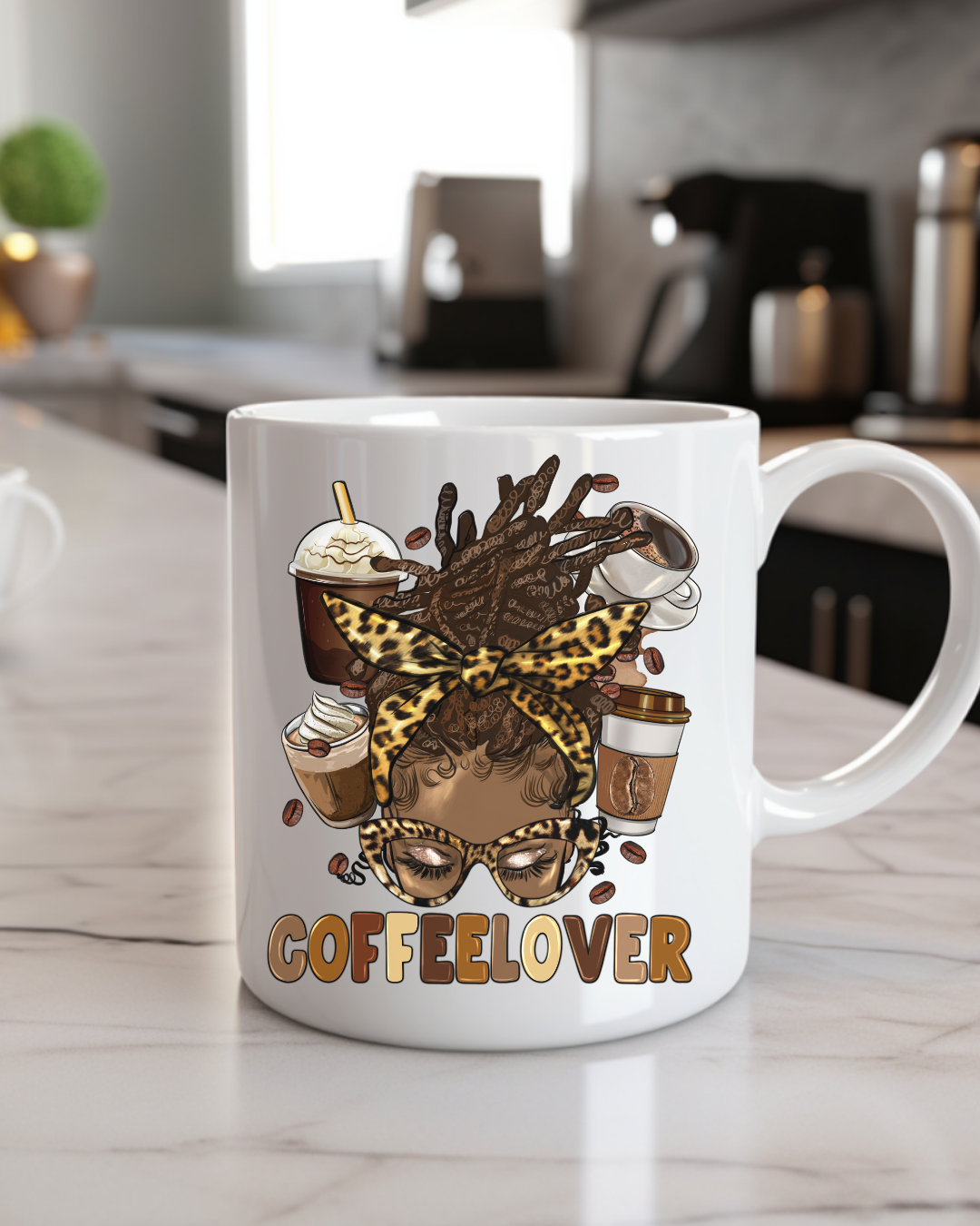 Afro Messy Bun Coffee Lover  Decal SOD 12