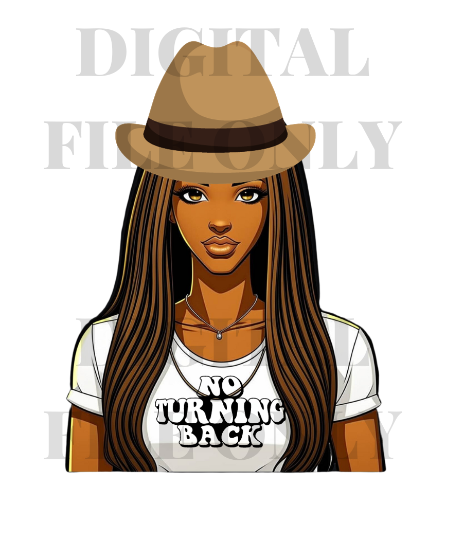 No Turning Back Afro American Female Clip Art