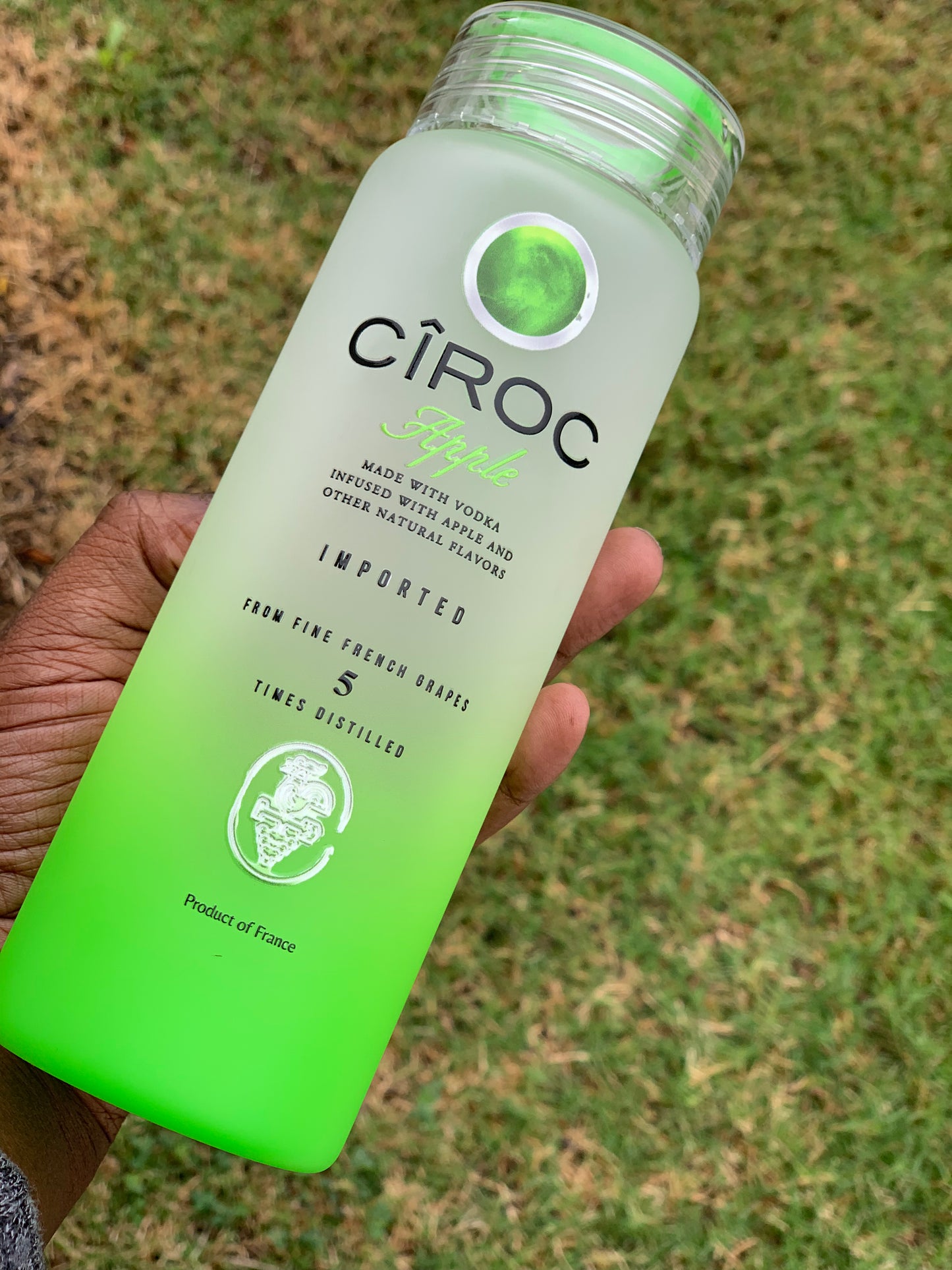 Ciroc Green Apple Glass Water Bottle